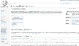 
							         Aria-Jefferson Health - Wikipedia								  
							    