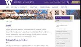 
							         ARIBA | Procurement Services - UW Finance - University of Washington								  
							    