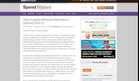 
							         Ariba Supplier Network Alternatives: SciQuest (Part 2) - Spend Matters								  
							    