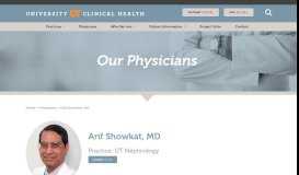 
							         Arif Showkat, MD : University Clinical Health								  
							    