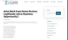 
							         Arise Work from Home Review: Legitimate Job or Business Opportunity?								  
							    