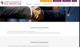 
							         Arizona Medicaid Expansion – American Academy of HIV Medicine								  
							    