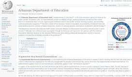 
							         Arkansas Department of Education - Wikipedia								  
							    