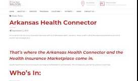 
							         Arkansas Health Connector - 1st Choice Healthcare								  
							    