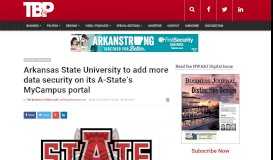 
							         Arkansas State University to add more data security on its A-State's ...								  
							    