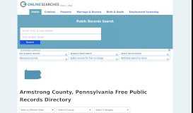 
							         Armstrong County, Pennsylvania Public Records Directory								  
							    
