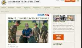 
							         Army Fell 20,000 Below Recruiting Goals | Association of the United ...								  
							    
