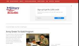 
							         Army Green To Gold Program - Military Benefits								  
							    