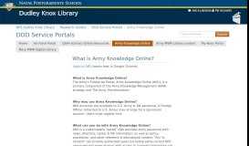 
							         Army Knowledge Online - DOD Service Portals - Research Guides at ...								  
							    
