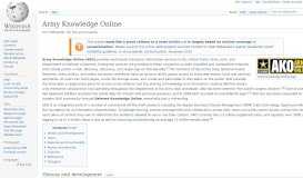 
							         Army Knowledge Online - Wikipedia								  
							    