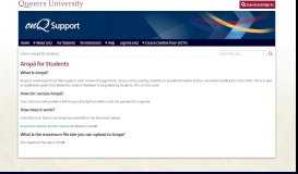 
							         Aropa for Students | onQ Support - Queen's University								  
							    