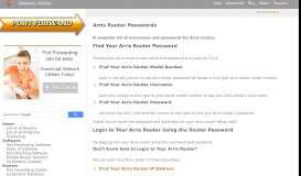 
							         Arris Router Passwords - Port Forwarding								  
							    