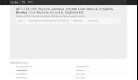 
							         ARRISKYLINK SkyLink wireless system User Manual Arnold & Richter ...								  
							    