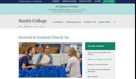 
							         Arrival & Central Check-In | Smith College								  
							    