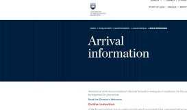 
							         Arrival information @ UOW								  
							    