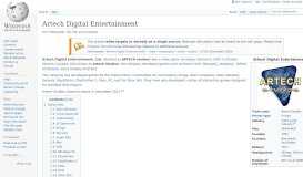 
							         Artech Digital Entertainment - Wikipedia								  
							    