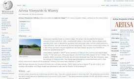 
							         Artesa Vineyards & Winery - Wikipedia								  
							    