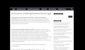 
							         Arthur Jarvis University Students Portal Login - Eduloaded								  
							    