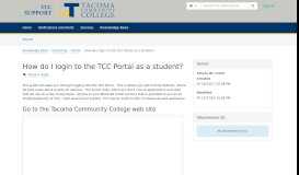 
							         Article - How do I login to the TCC P... - TeamDynamix								  
							    