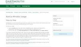 
							         Article - Konica Minolta Usage - Dartmouth Services Portal								  
							    