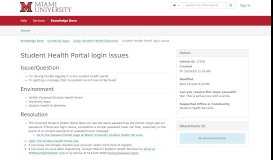 
							         Article - Student Health Portal login... - Miami's Knowledge Base								  
							    
