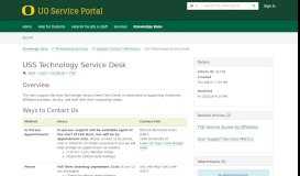 
							         Article - Technology Service Desk - UO Service Portal - University of ...								  
							    