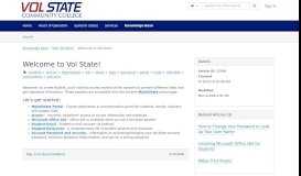 
							         Article - Welcome to Vol State! - TeamDynamix								  
							    