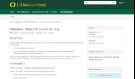 
							         Article - Wireless Network Guest Access - UO Service Portal								  
							    