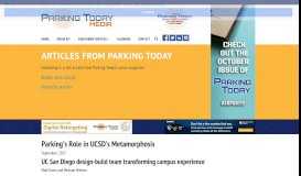 
							         Articles - Parking's Role in UCSD's Metamorphosis - Parking Today								  
							    