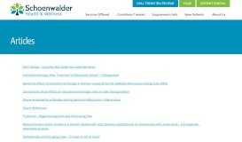 
							         Articles - Schoenwalder Health & Wellness - Dr. Michael Schoenwalder								  
							    