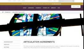 
							         Articulation Agreements - The King's University								  
							    