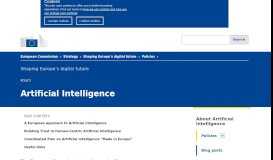 
							         Artificial Intelligence | Digital Single Market - European Commission								  
							    