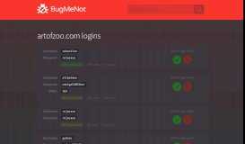 
							         artofzoo.com passwords - BugMeNot								  
							    