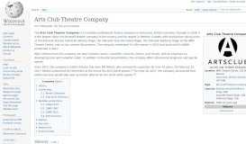 
							         Arts Club Theatre Company - Wikipedia								  
							    