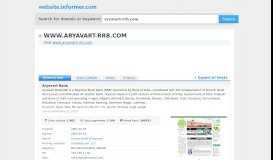 
							         aryavart-rrb.com at WI. Gramin Bank of Aryavart - GBA - Website Informer								  
							    