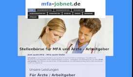 
							         Arzt sucht MFA I mfa-jobnet I Stellenbörse für MFA und Ärzte								  
							    