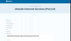
							         AS37183 Utande Internet Services (Pvt) Ltd - IPinfo.io								  
							    