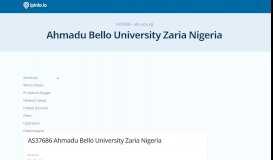 
							         AS37686 Ahmadu Bello University Zaria Nigeria - IPinfo IP Address ...								  
							    