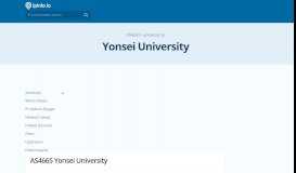 
							         AS4665 Yonsei University - IPinfo IP Address Geolocation API								  
							    