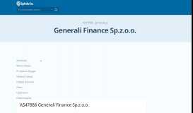 
							         AS47888 Generali Finance Sp.z.o.o. - IPinfo IP Address Geolocation API								  
							    