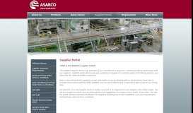
							         ASARCO » Supplier Portal								  
							    