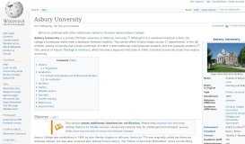 
							         Asbury University - Wikipedia								  
							    