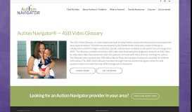 
							         ASD Video Glossary – Autism Navigator								  
							    