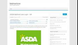 
							         ASDA Walmart one Login – UK								  
							    