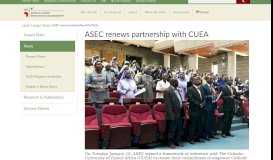 
							         ASEC renews partnership with CUEA | ASEC-SLDI News								  
							    