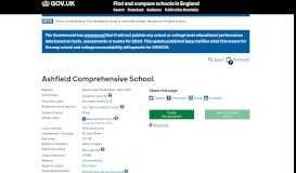
							         Ashfield Comprehensive School - GOV.UK - Find and compare ...								  
							    