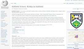 
							         Ashfield School, Kirkby-in-Ashfield - Wikipedia								  
							    