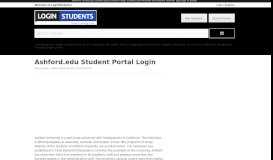 
							         Ashford.edu Student Portal Login								  
							    