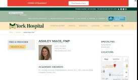 
							         Ashley Mace, FNP | York Hospital								  
							    
