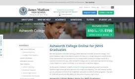 
							         Ashworth College Admission - James Madison High School								  
							    